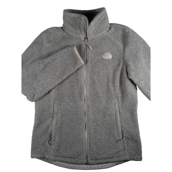 The North Face Womens Sweater Fleece Jacket Gray Full Zip Up Coat Outdoors Sz M - Picture 1 of 15